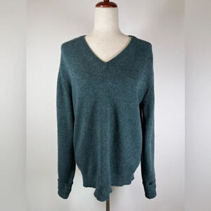 Lord Jeff 100% Virgin Lambswool Sweater Women's M Australian Blue/Grey V Neck
